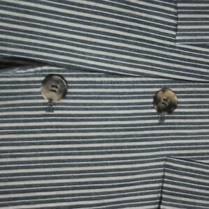 Theory Size 12 Steel Grey/Blue Cotton Blend Striped Blazer